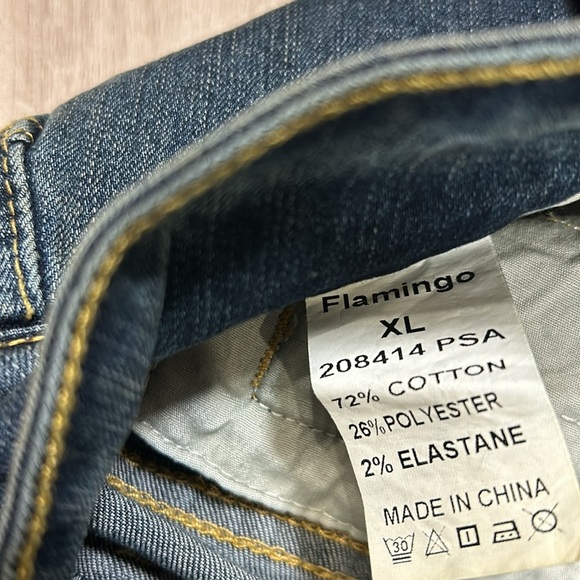 Flamingo Stretch Denim Dark Antique Wash Relaxed Fit Straight Leg Trouser Jeans - Picture 11 of 11